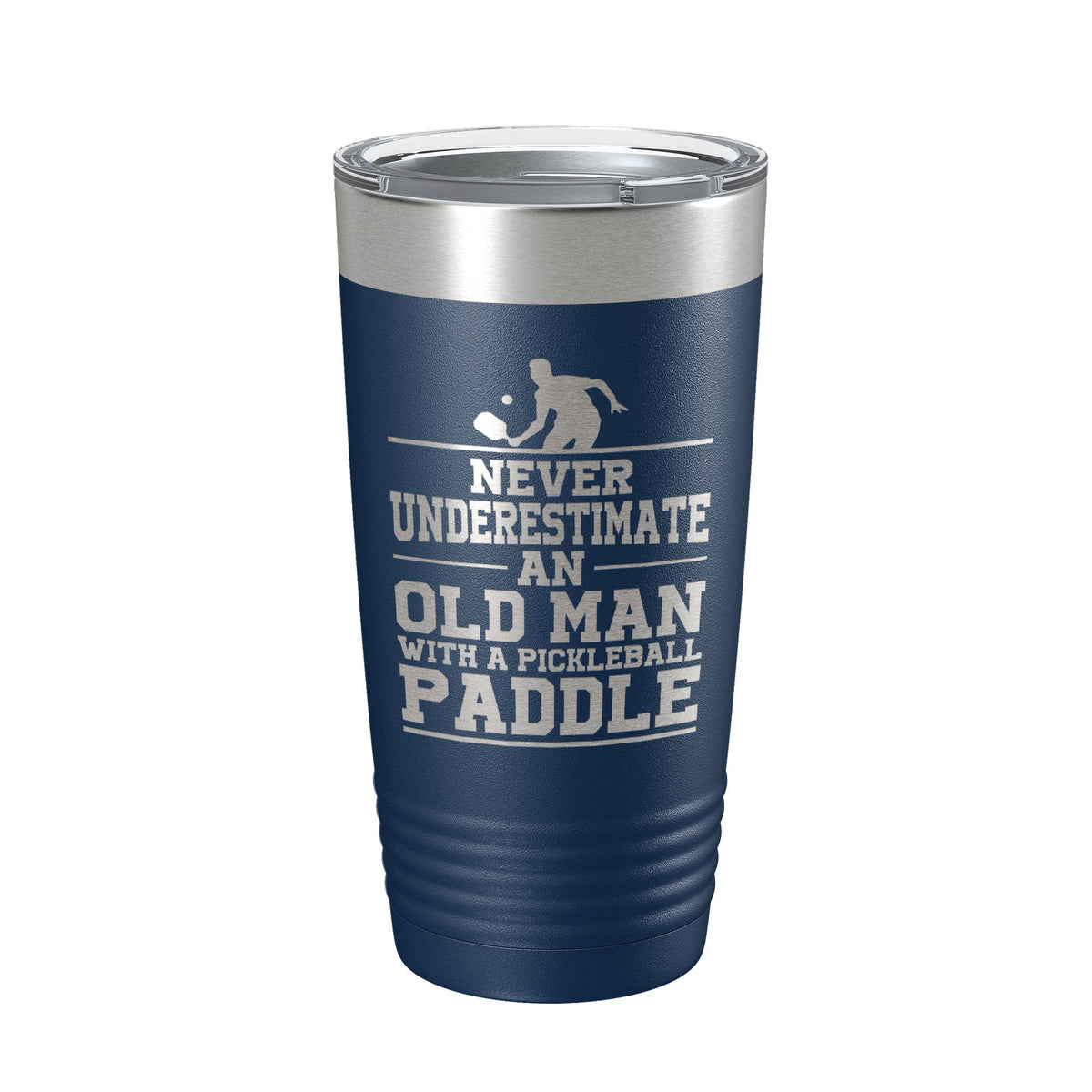 Funny Pickleball Tumbler Never Underestimate An Old Man With A Pickle Ball Paddle Travel Mug Insulated Laser Engraved Coffee Cup Gift 20 oz-8