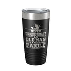 Funny Pickleball Tumbler Never Underestimate An Old Man With A Pickle Ball Paddle Travel Mug Insulated Laser Engraved Coffee Cup Gift 20 oz-5