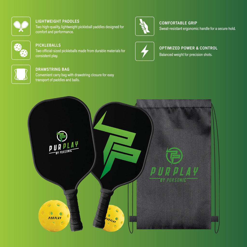 Pursonic The Ultimate Pickleball High Performance Set – 4 Paddles, 4 Balls & 2 Carry Bag-1